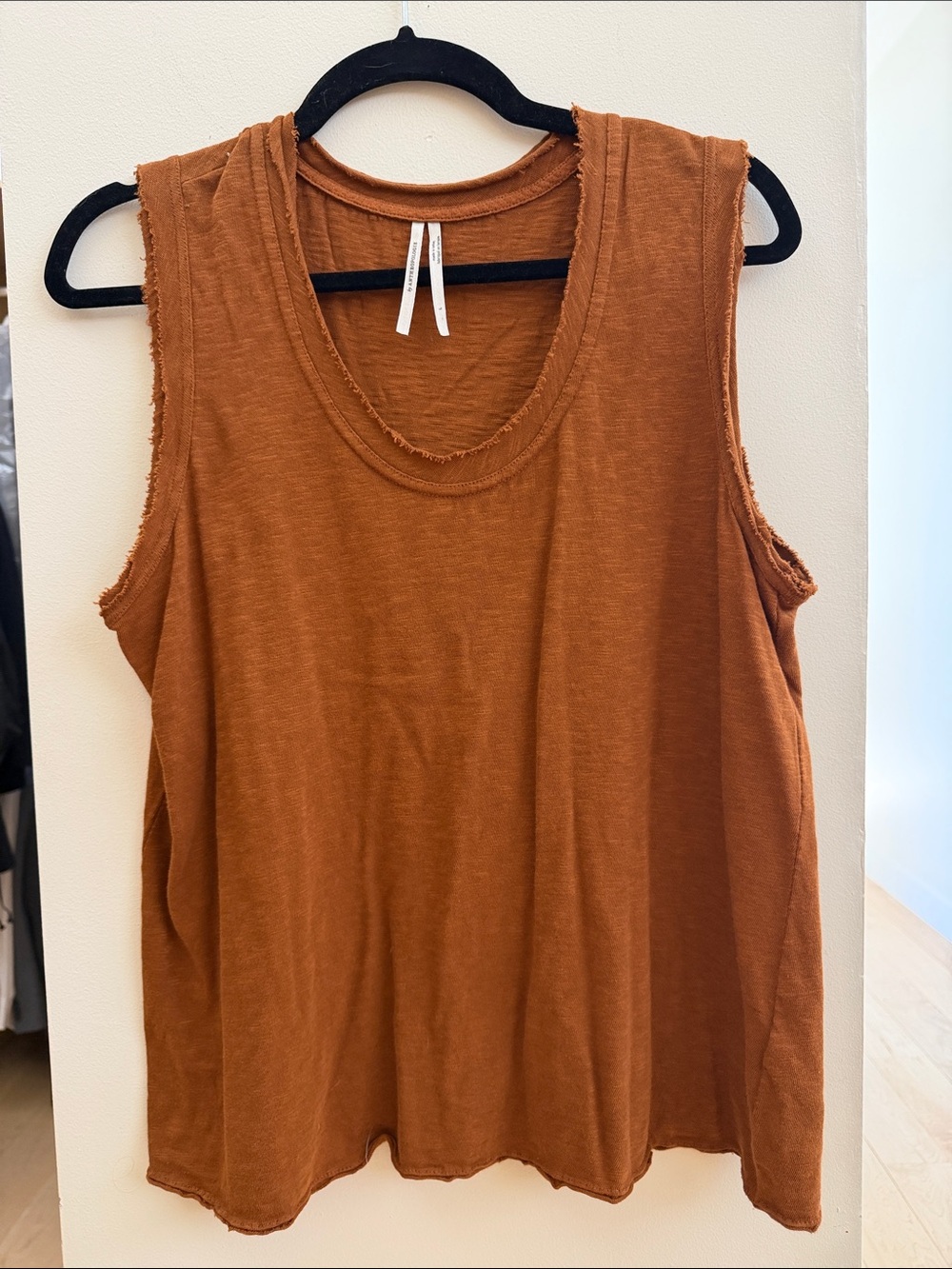 Anthropologie Raw-Edge Tank Top - Rust Orange